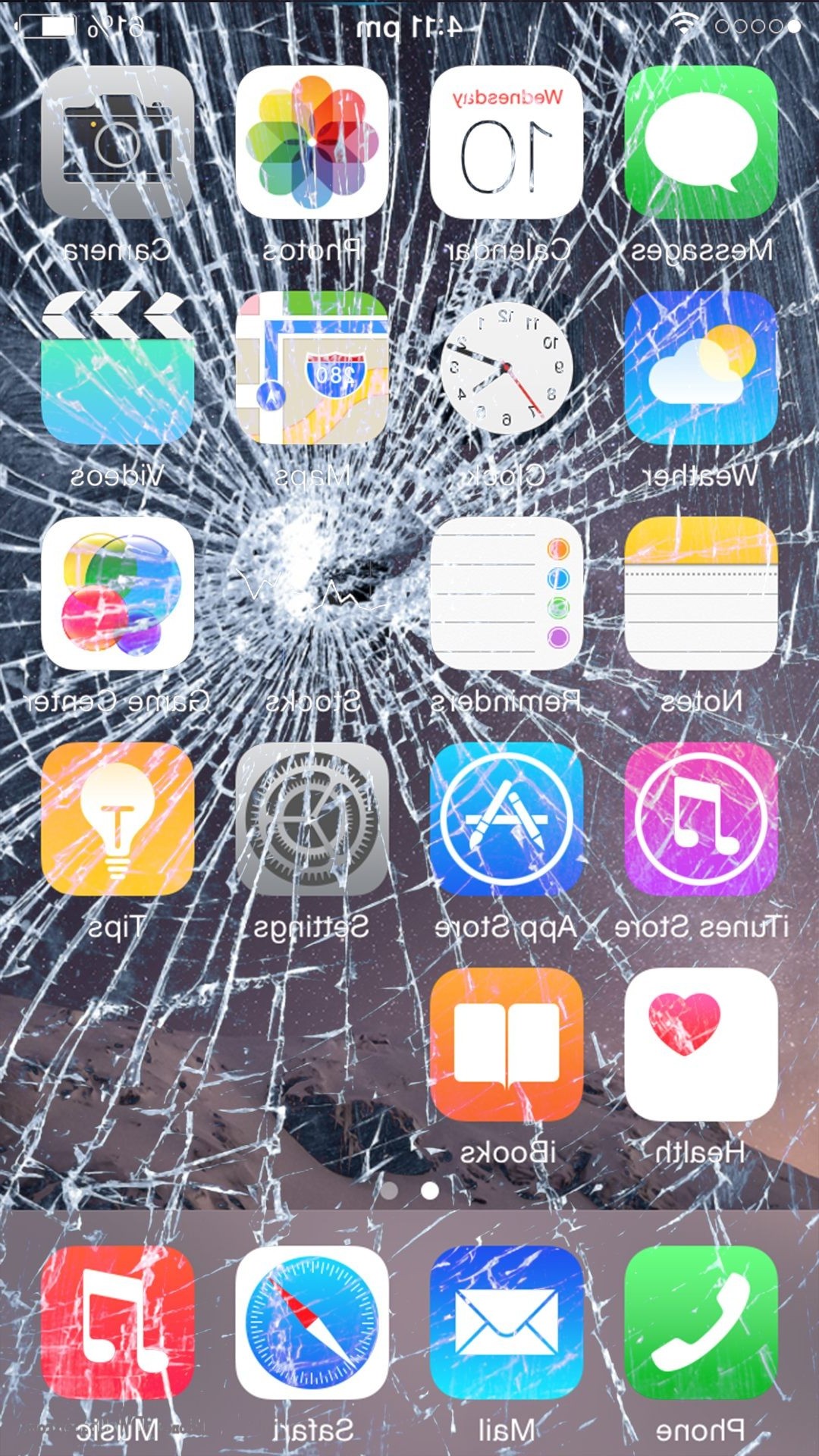 Cracked - Iphone 4 Broken Glass , HD Wallpaper & Backgrounds