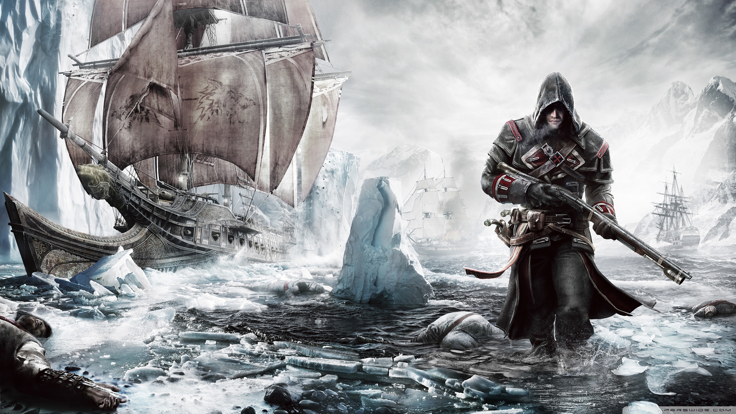 Dual Monitor - Assassin's Creed Rogue , HD Wallpaper & Backgrounds