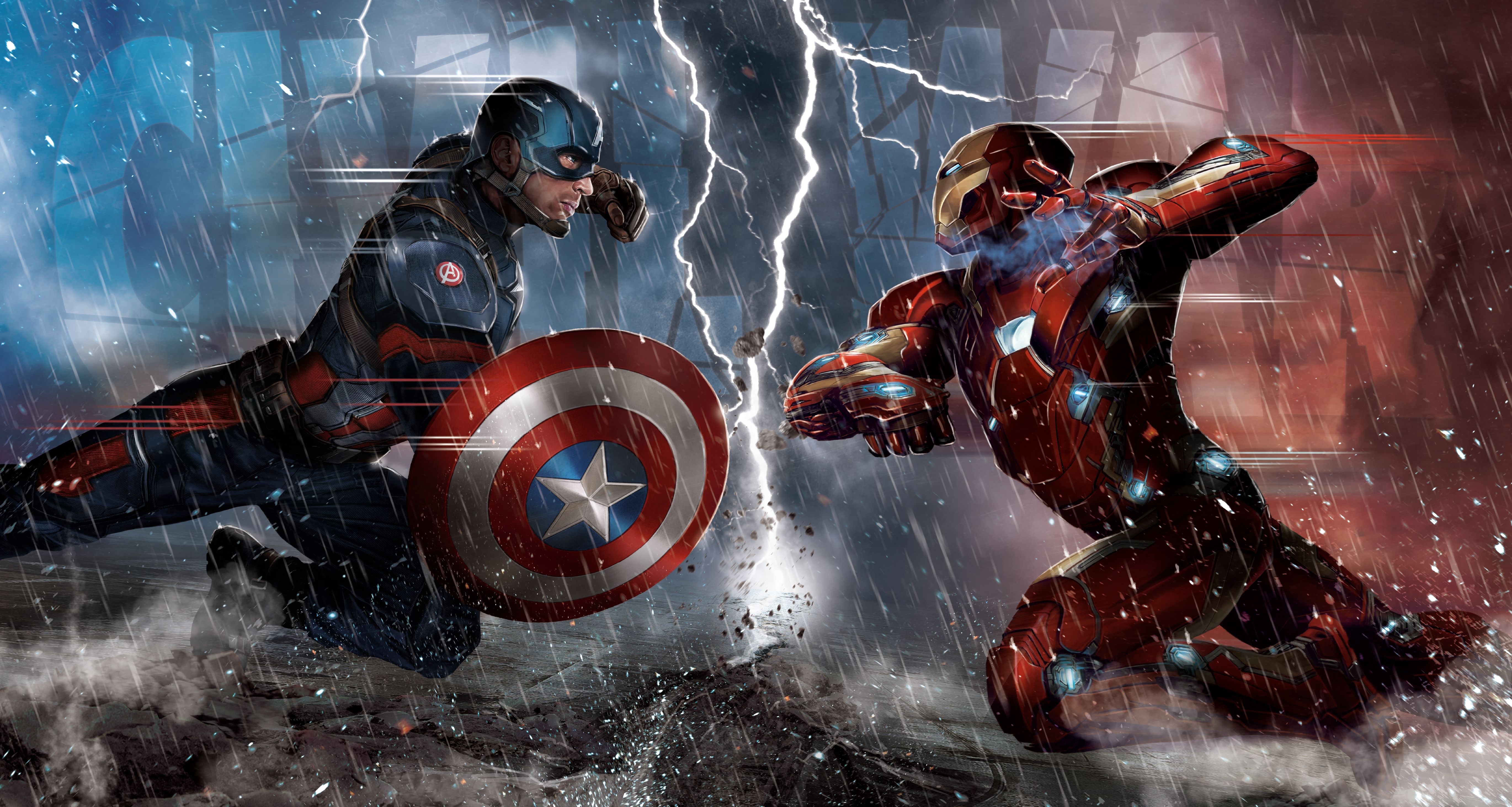 Battle Iron Man Captain America - Captain America Wallpaper 1080p , HD Wallpaper & Backgrounds