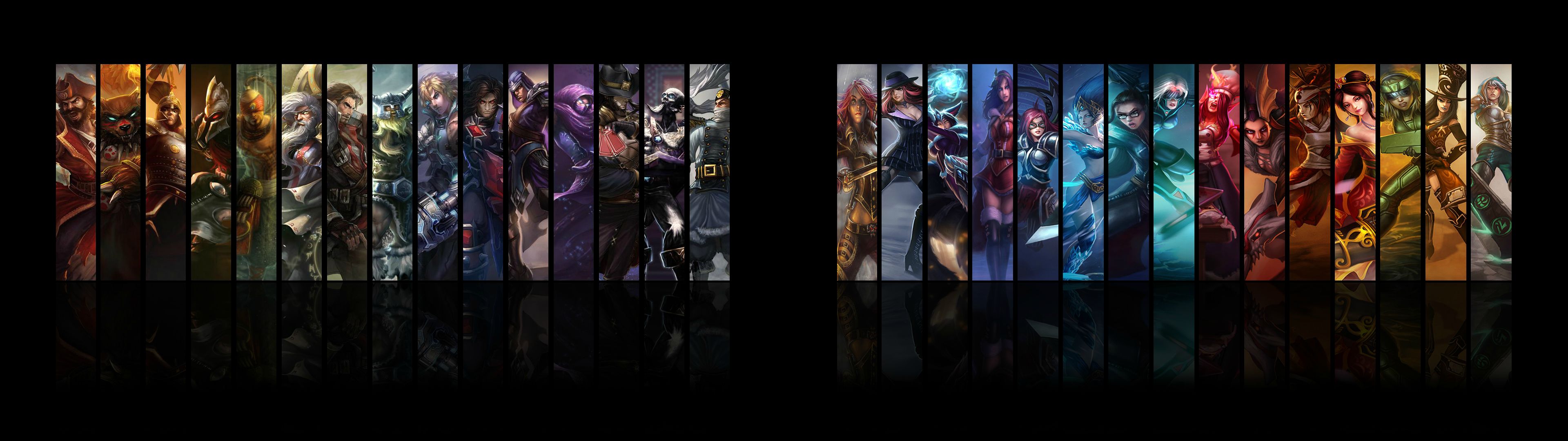 Dual Monitor Wallpaper League Of Legends - League Of Legends 2 Screen , HD Wallpaper & Backgrounds