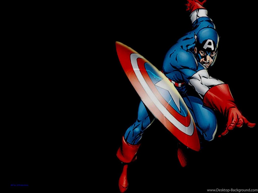 Captain America Wallpapers Captain America Cartoon - Captain America Blue Background , HD Wallpaper & Backgrounds