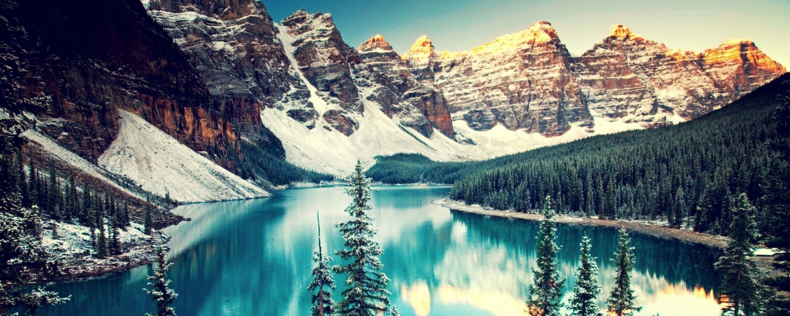 Dual Monitor Widescreen Wallpaper - Moraine Lake , HD Wallpaper & Backgrounds