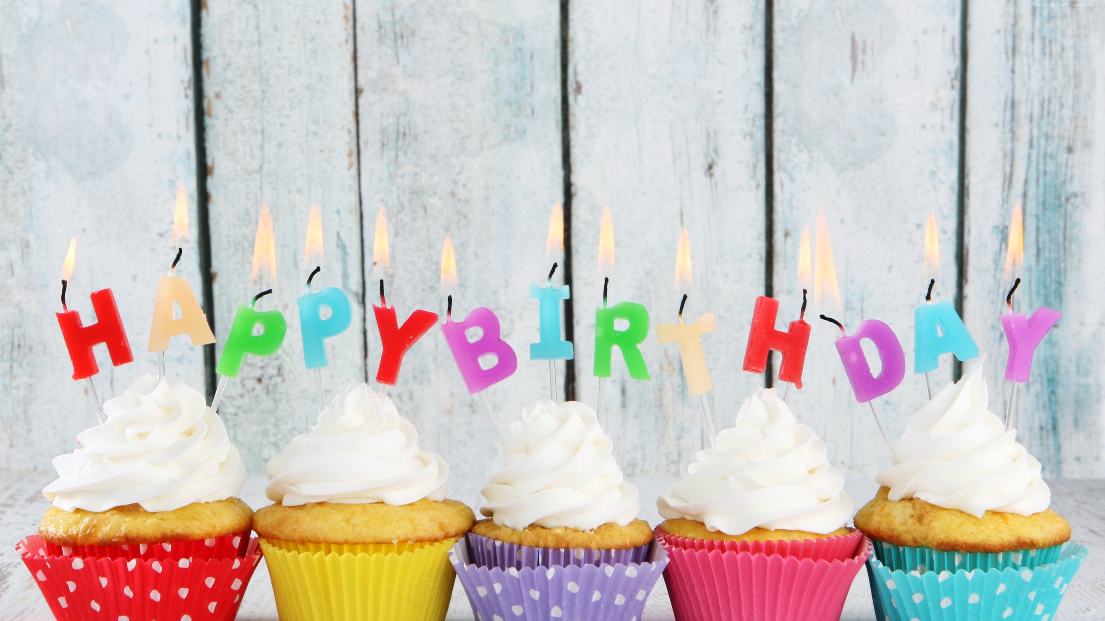 Hd Happy Birthday Cupcakes Wallpapers - Happy Birthday Rainbow Cake , HD Wallpaper & Backgrounds