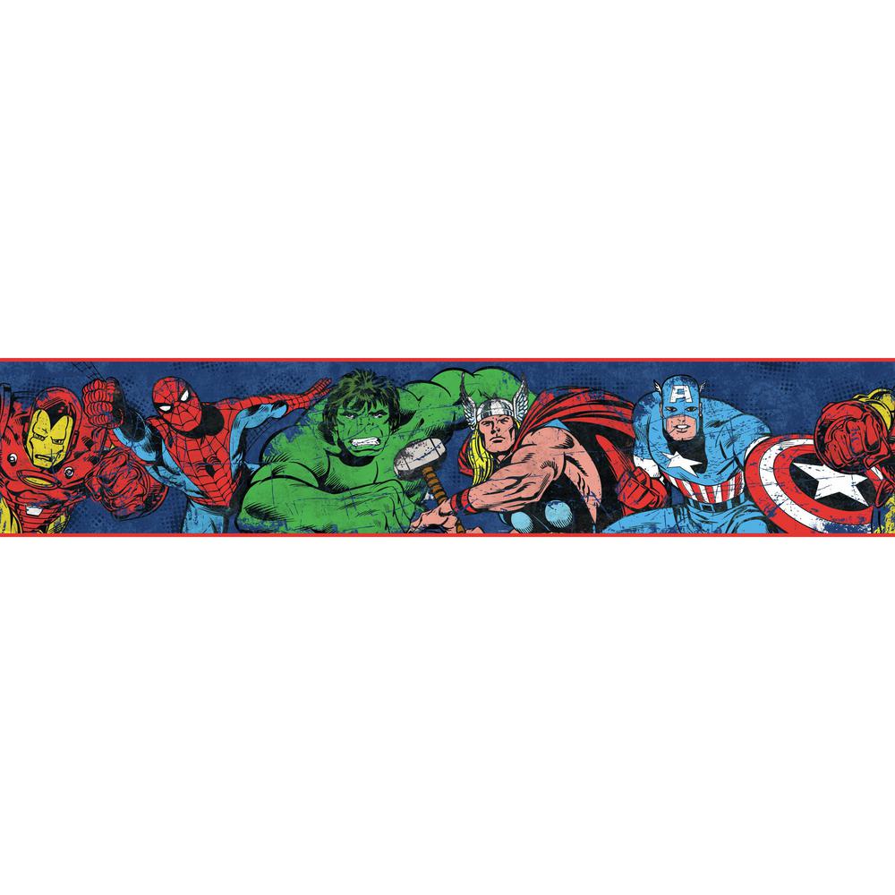 York Wallcoverings Disney Kids Iii Marvel Avengers - Marvel Border , HD Wallpaper & Backgrounds
