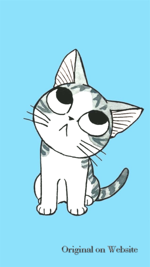 Trend Iphone Wallpaper Cute Cartoon Kitten Iphone 8 - Cute Cartoon Wallpaper Hd For Iphone , HD Wallpaper & Backgrounds