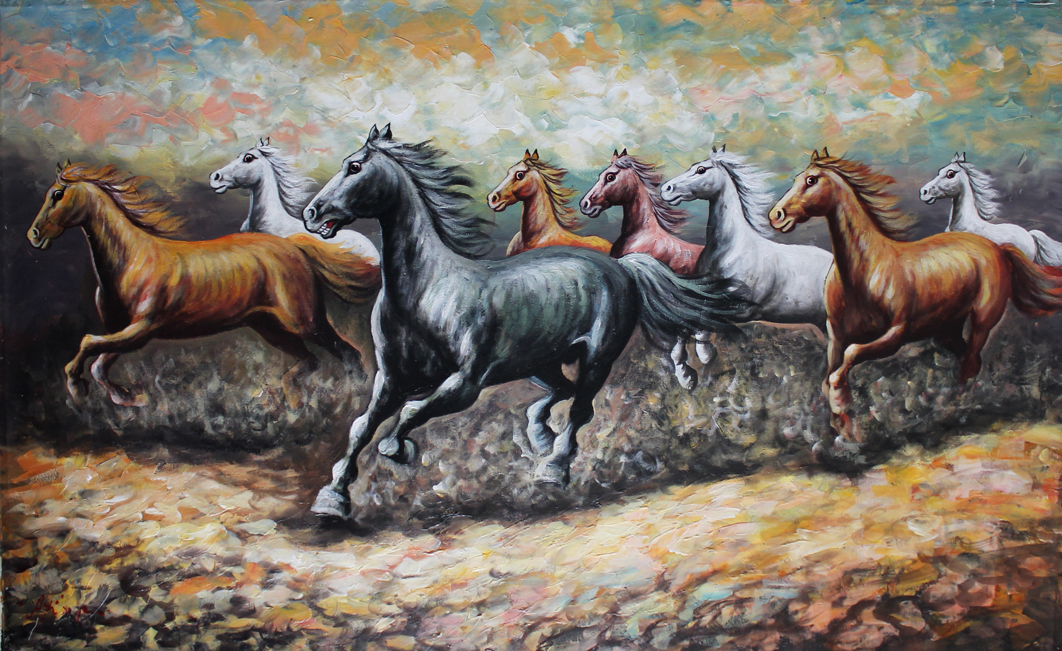 Horse Painting Wallpaper Horse Painting Wallpaper - 3d Painting Wallpaper Hd , HD Wallpaper & Backgrounds
