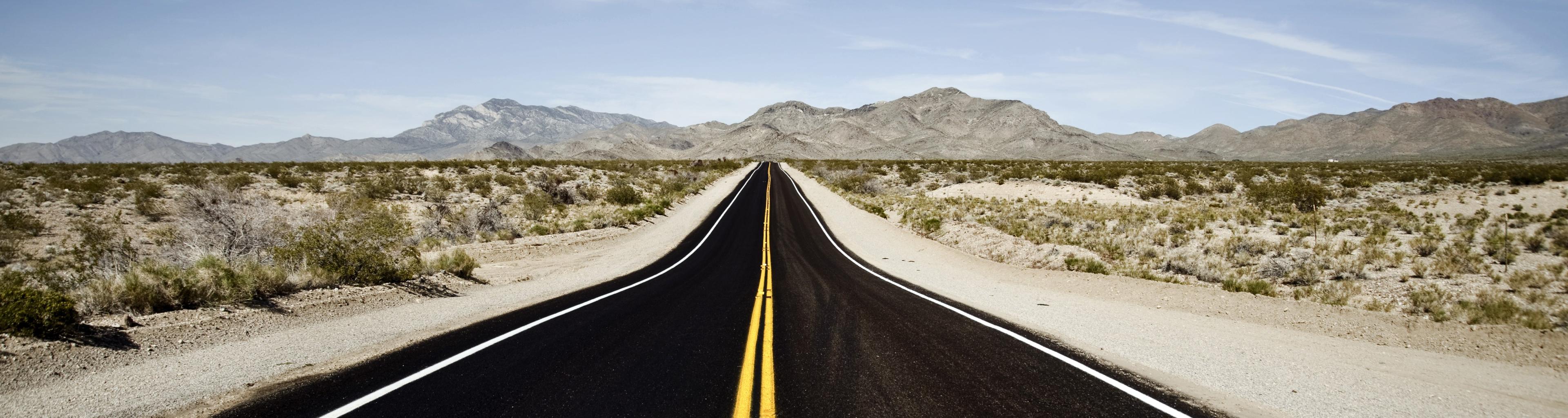 Desert Road Dual Screen Wallpaper - Dual Screen Wallpaper Road , HD Wallpaper & Backgrounds