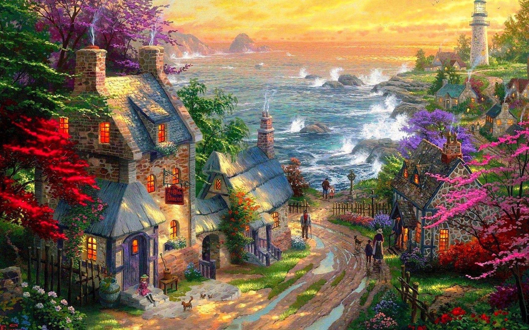 Painting Hd, Wallpaper, Art - Disney Wallpaper Thomas Kinkade , HD Wallpaper & Backgrounds