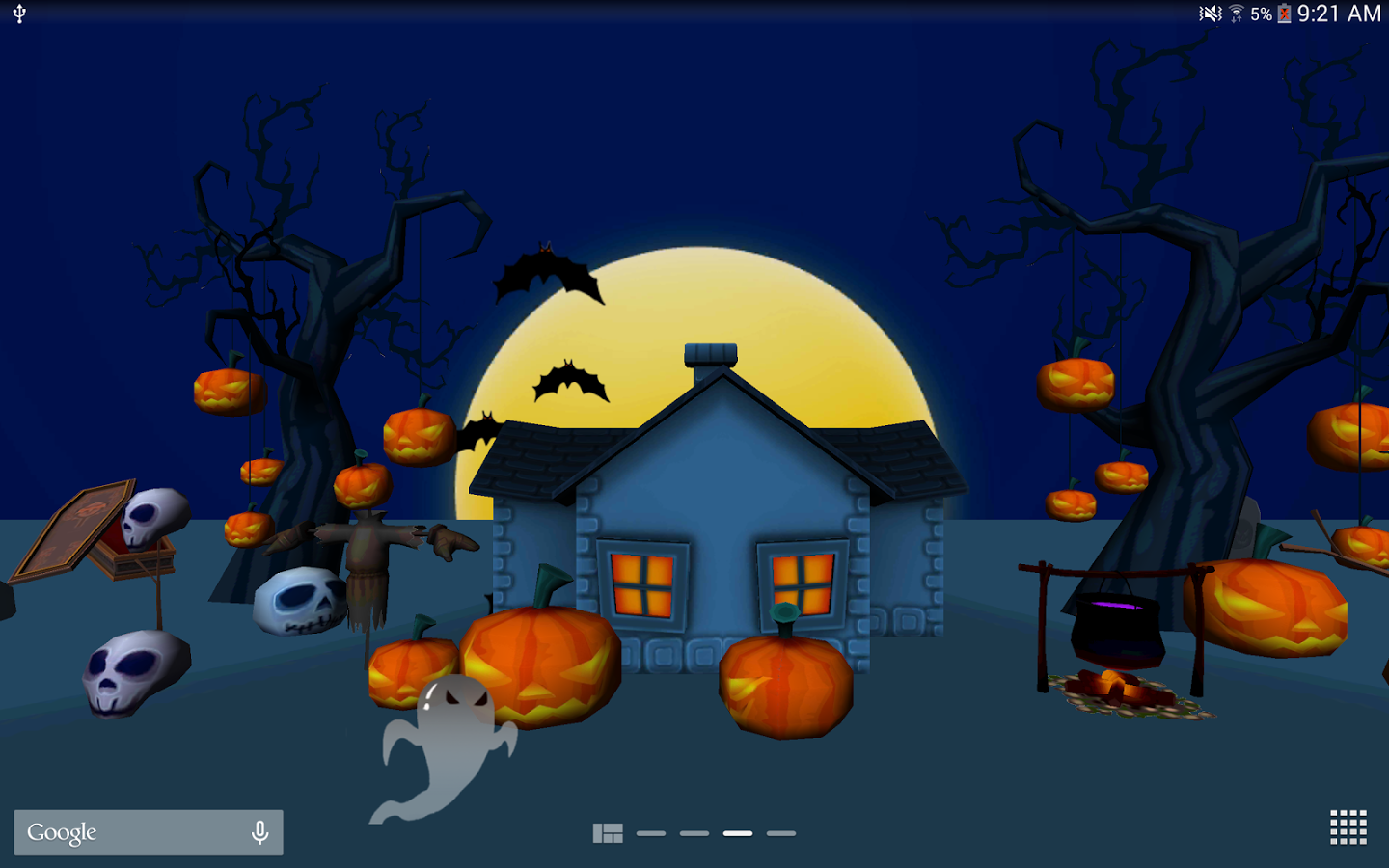 3d Halloween Live Wallpaper - 3d Cartoon Halloween , HD Wallpaper & Backgrounds