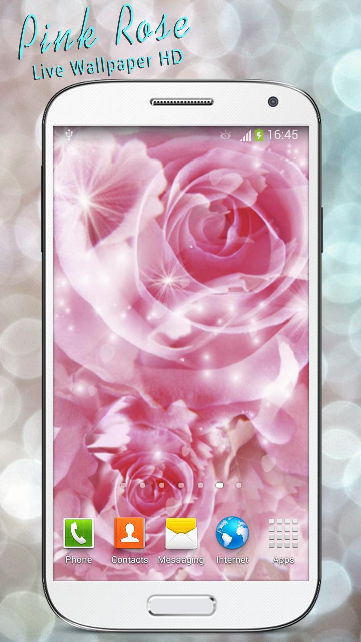 Pink Rose Live Wallpaper For Android - Pretty Shiny , HD Wallpaper & Backgrounds