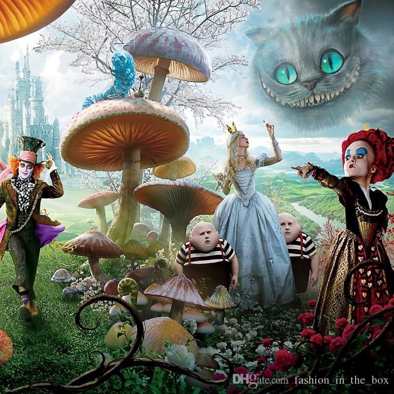 Custom Photo Silk 3d Wallpaper For Walls 3 D Living - Alice In Wonderland Tim Burton , HD Wallpaper & Backgrounds