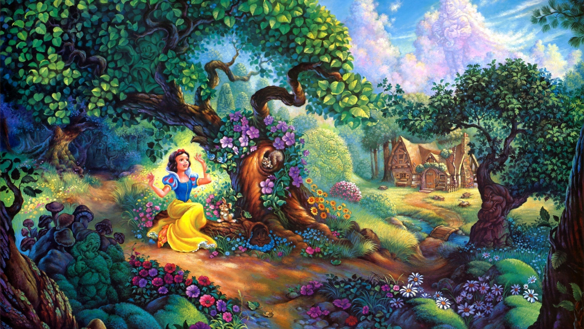 Other, Fairytale, Lane, Grass, Path, Forest, Park, - Snow White And The Seven Dwarfs 3d , HD Wallpaper & Backgrounds