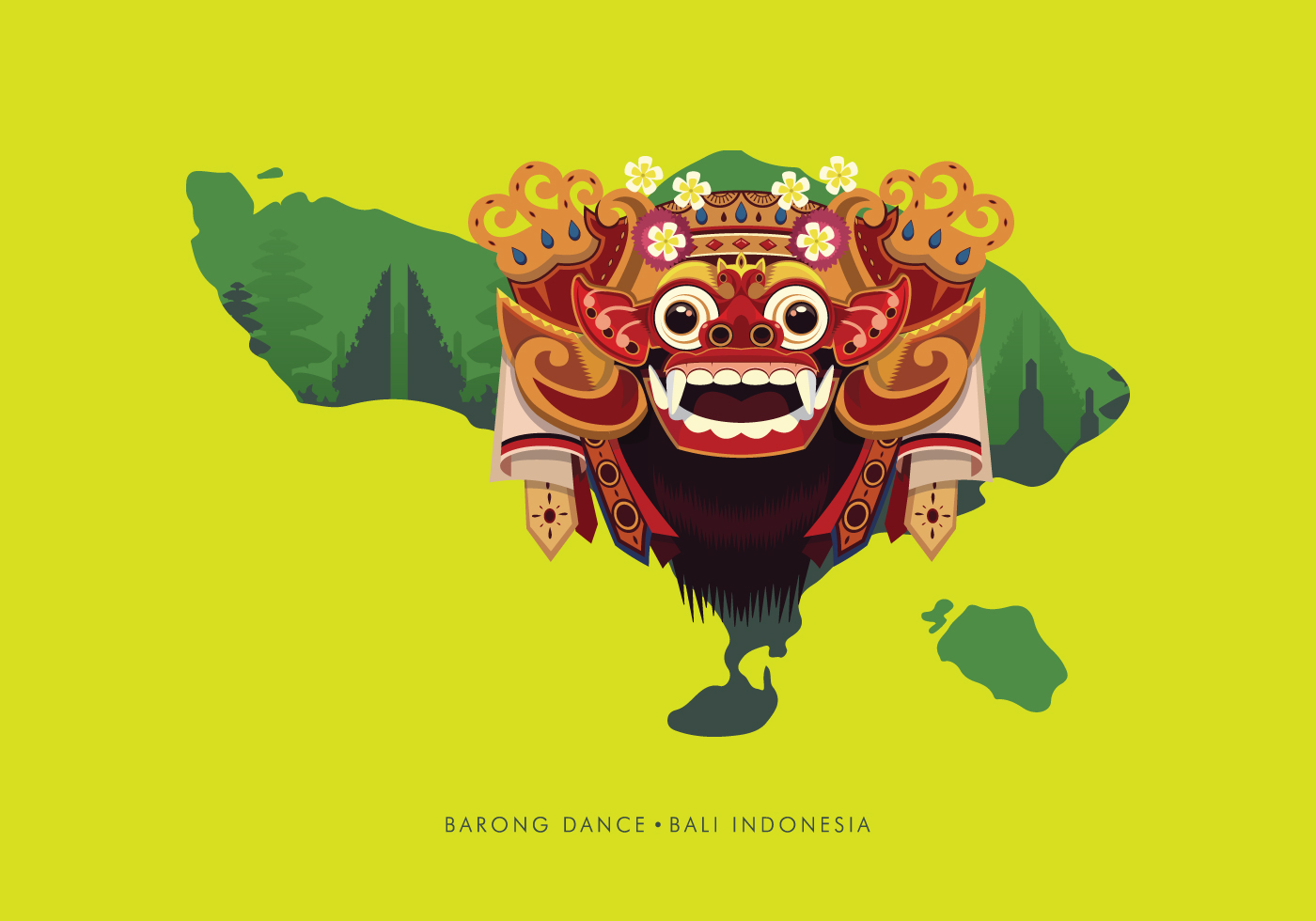 Barong Bali Illustration - Barong , HD Wallpaper & Backgrounds