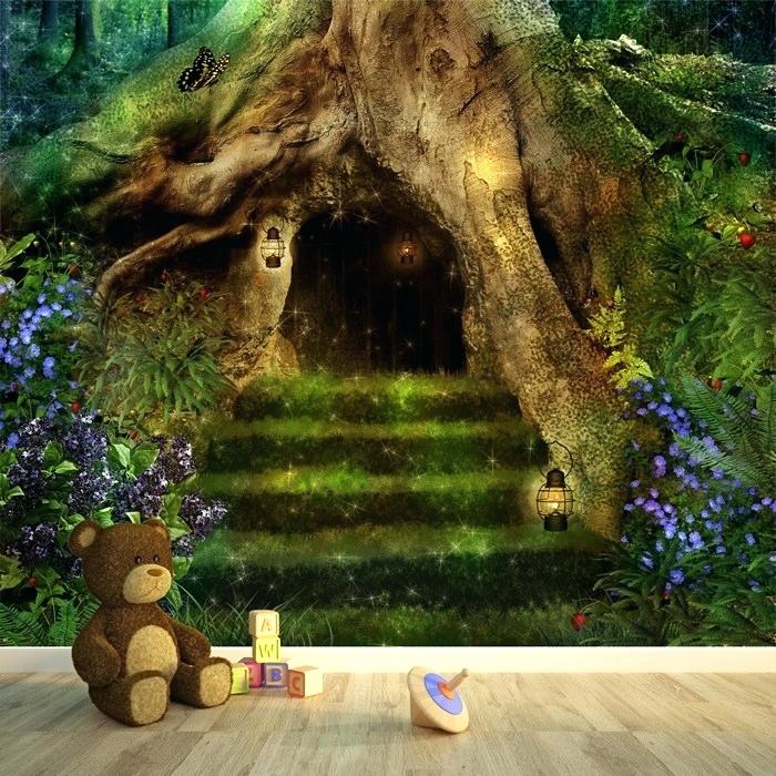 Magical Tree House Wall Mural Forest Photo Wallpaper - Magical House In Forest , HD Wallpaper & Backgrounds