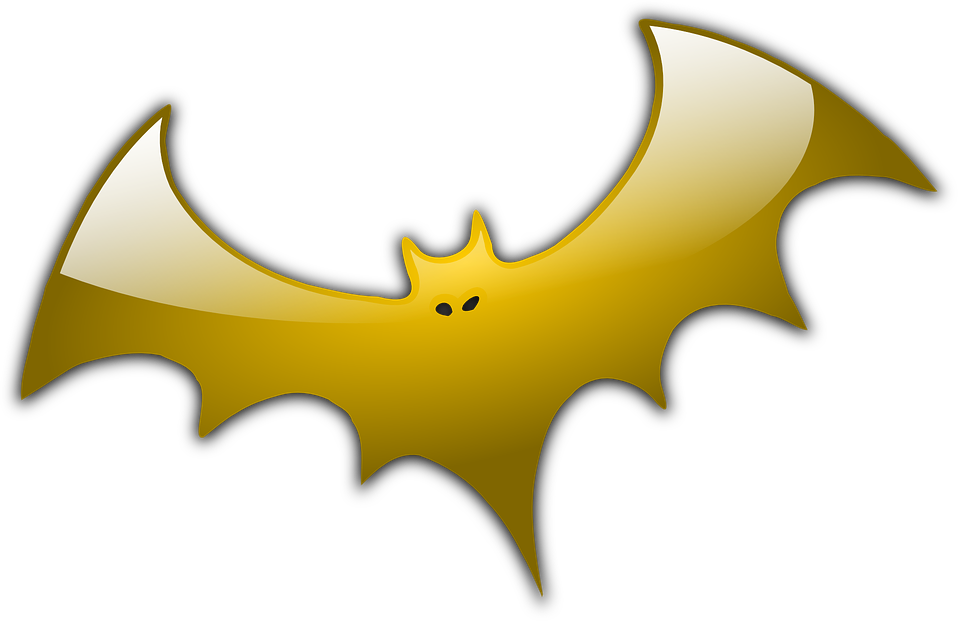 Bat, Golden, Dracula, Wings, Spread - Orange Halloween Bat , HD Wallpaper & Backgrounds