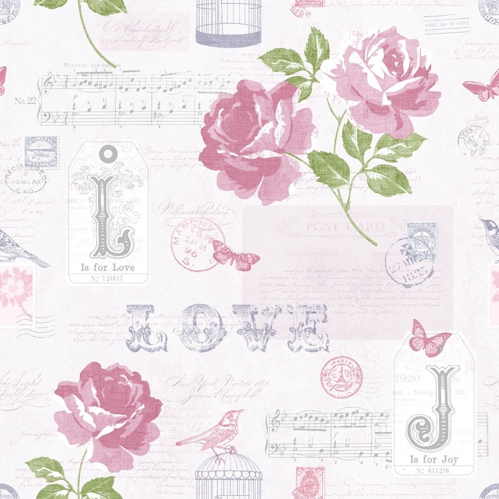 Muriva Love Sonnet Rose Wallpaper Purple, Silver - Тапет За Телефон Цветя , HD Wallpaper & Backgrounds