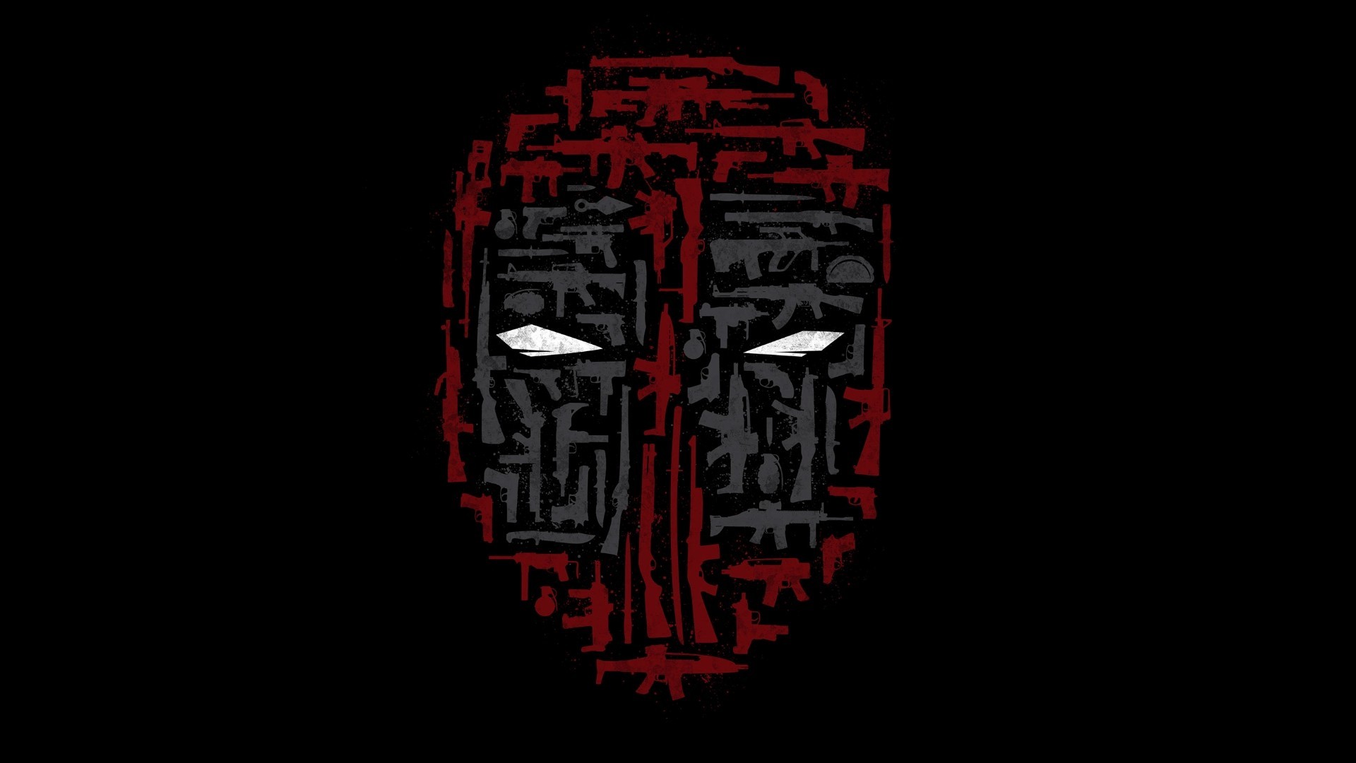 Deadpool Weapon Mask Minimalism Collage Wallpapers