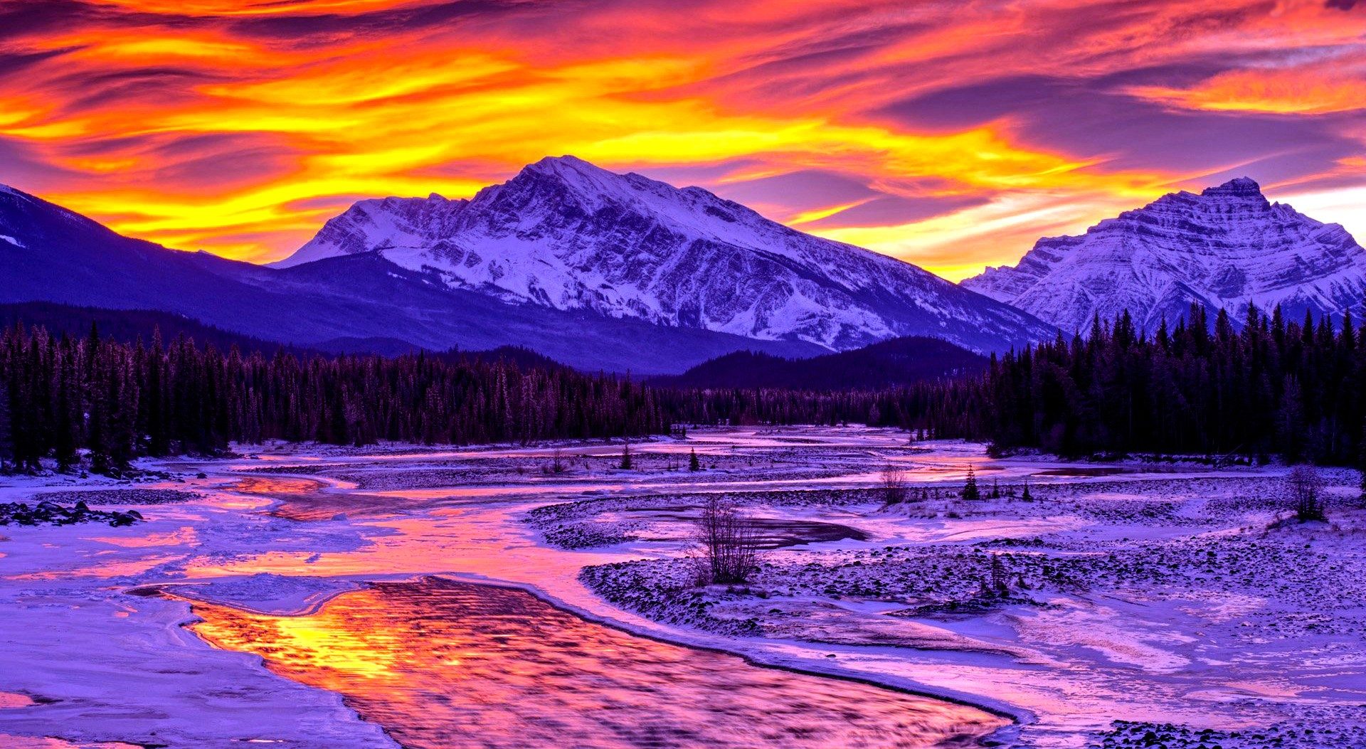 Snow Mountain And Sunset , HD Wallpaper & Backgrounds
