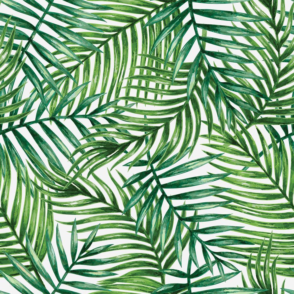 • The Watercolor Tropical Palm Leaves Wall Mural Wallpaper - Palm Leaves Pattern Vector , HD Wallpaper & Backgrounds