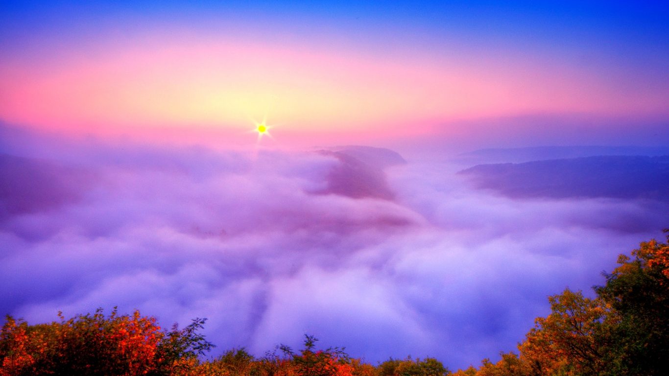 Morning Shine Sun Dawn Autumn Fog Saar River New Sunset - Fog Shine , HD Wallpaper & Backgrounds