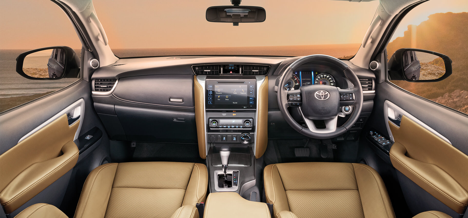 Introducing Chamois Colour Interiors Fortuner Top Model Interior Hd Wallpaper Backgrounds Download
