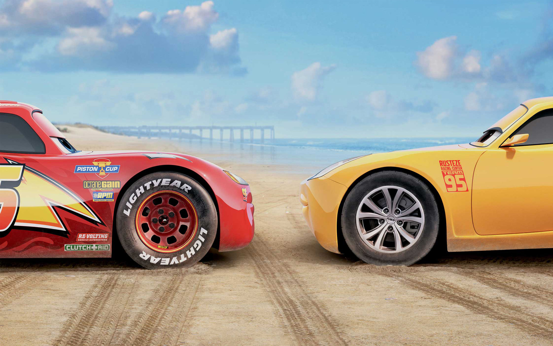 Top Movie Cars 3 Wallpaper - Cruz Ramirez And Lightning Mcqueen , HD Wallpaper & Backgrounds