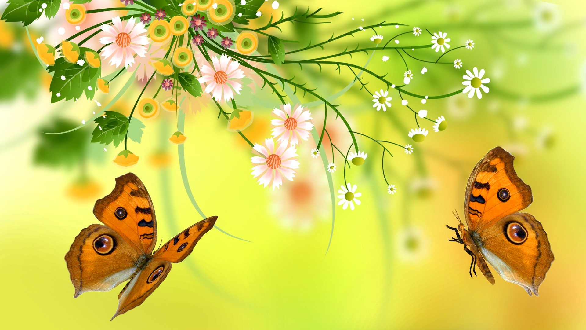 Hd Widescreen - Butterfly Design , HD Wallpaper & Backgrounds