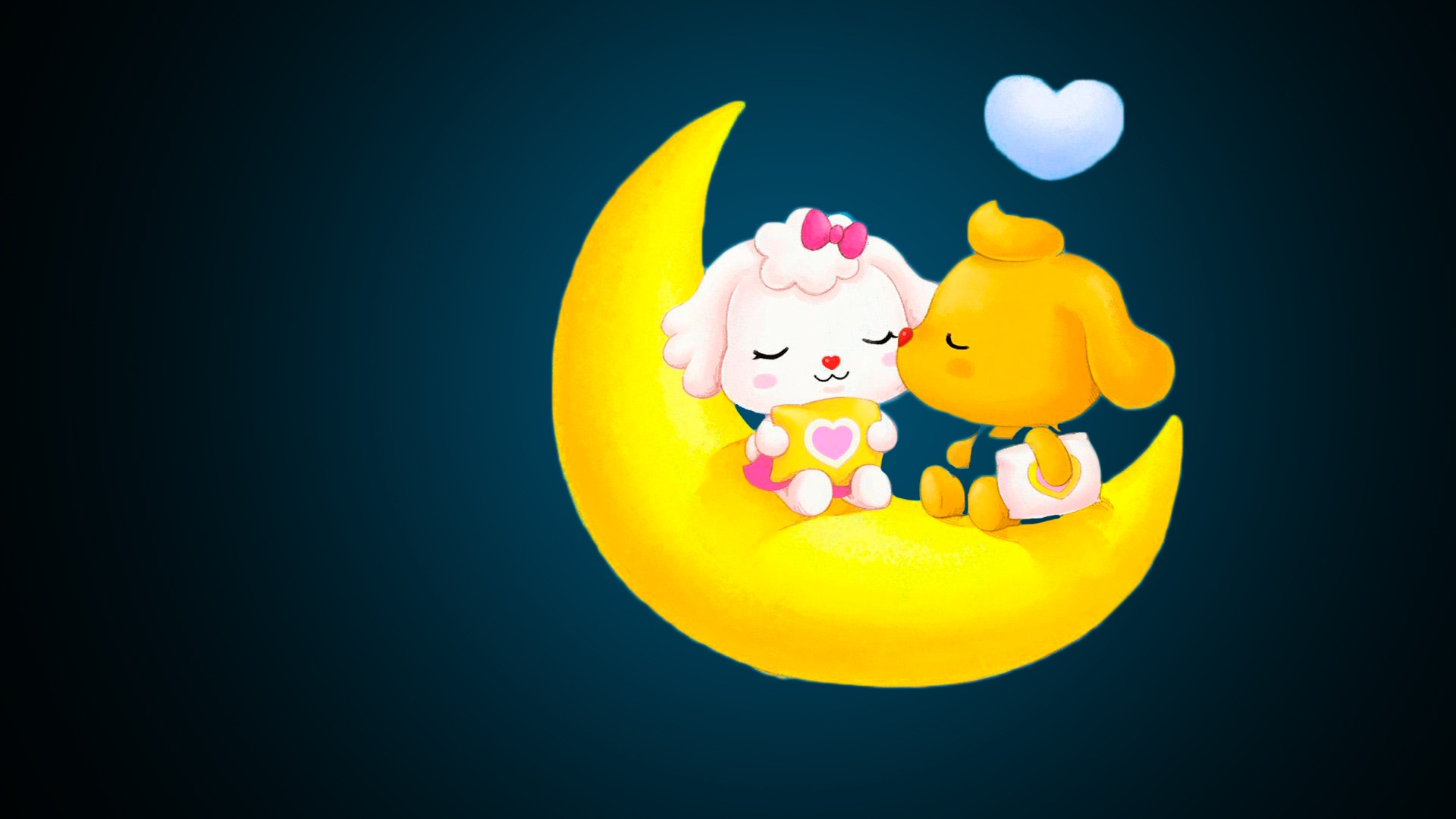 Good Nightwallpapers Taged With - Good Night Cartoon Kiss , HD Wallpaper & Backgrounds