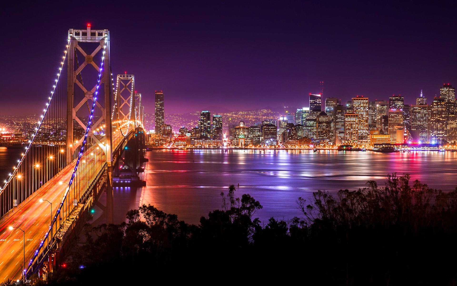 Nightscape San Francisco - San Francisco Golden Gate Bridge At Night , HD Wallpaper & Backgrounds