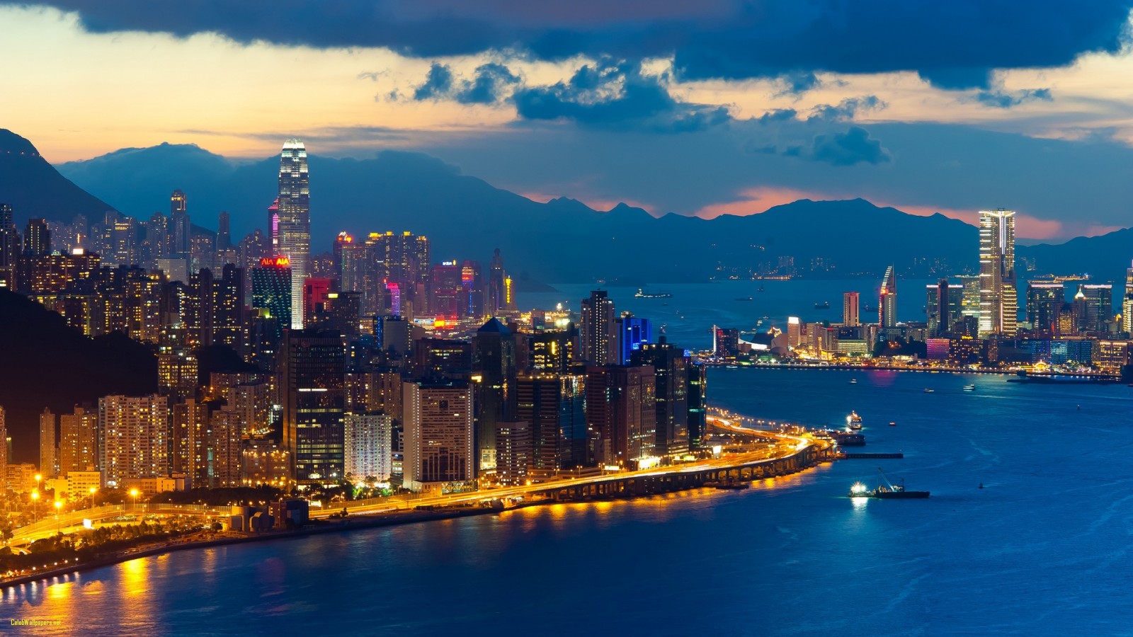 Back To 72 Hong Kong Nightscape Wallpapers - Hong Kong Windows 10 , HD Wallpaper & Backgrounds
