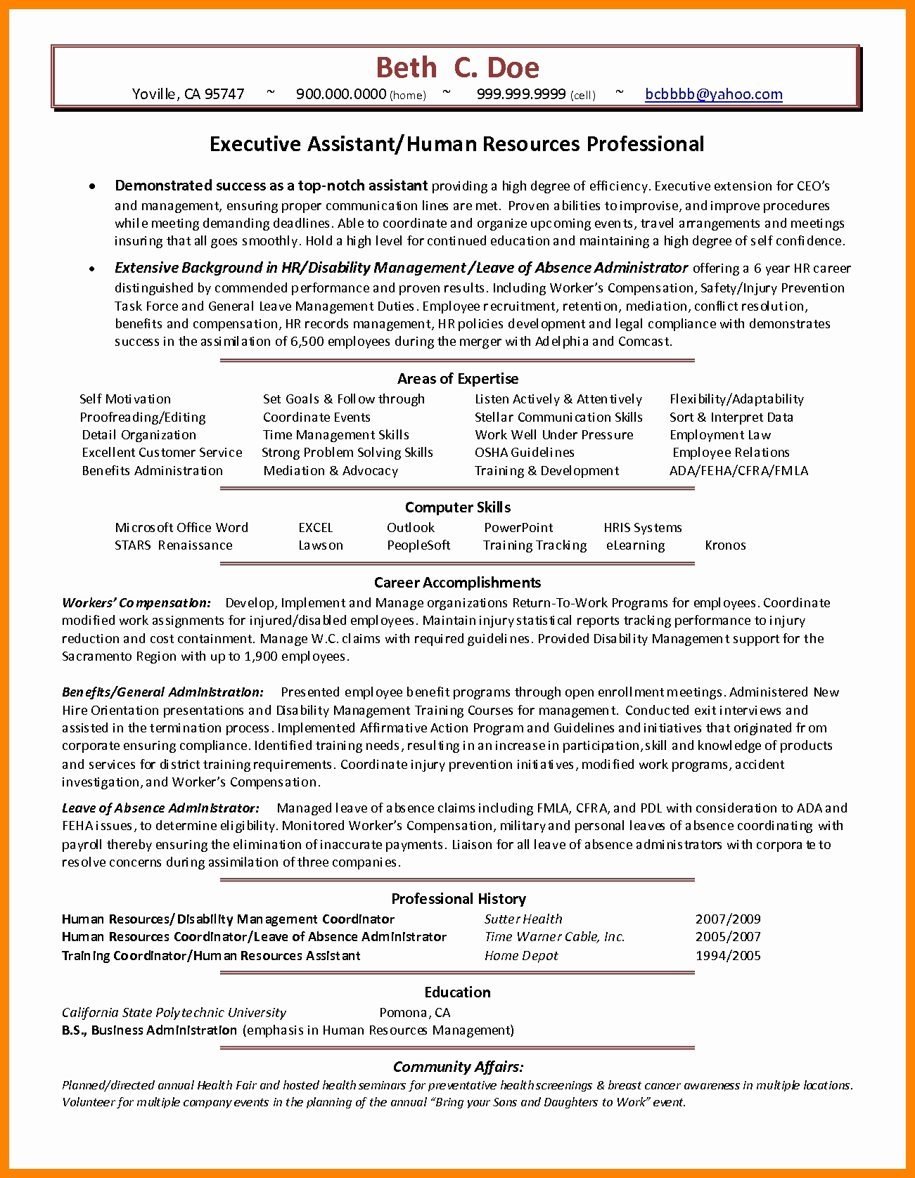 Human Resources Assistant Resume Objective Examples - Résumé , HD Wallpaper & Backgrounds