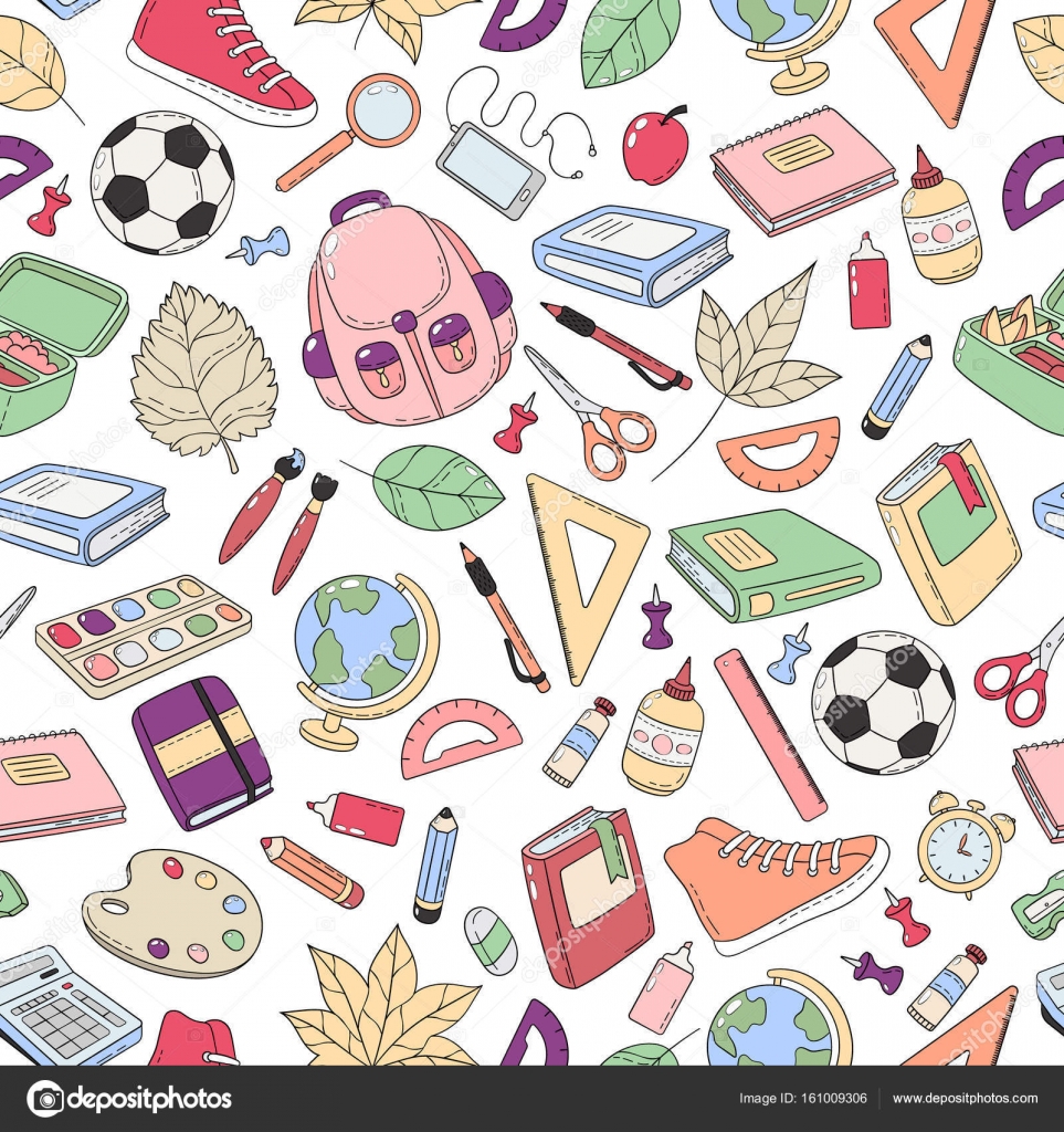 Seamless Background, Pattern, Wallpaper, Texture Template - School Supplies Background , HD Wallpaper & Backgrounds