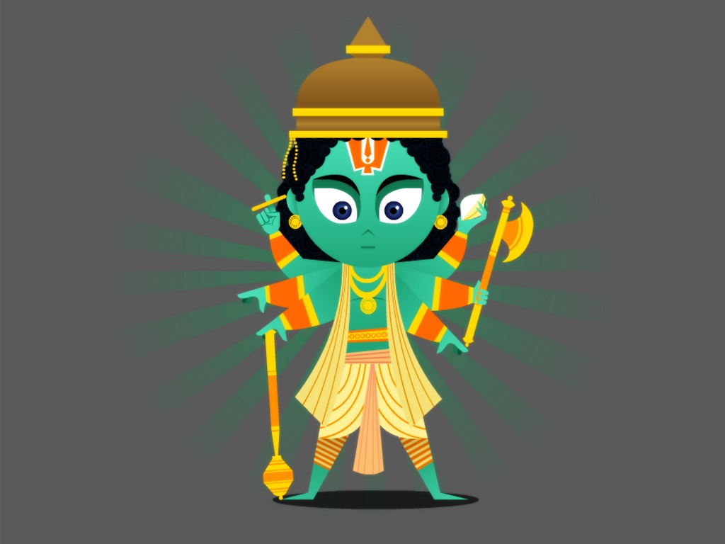 Download Lord Vishnu Cartoon Image Download - Illustration , HD Wallpaper & Backgrounds