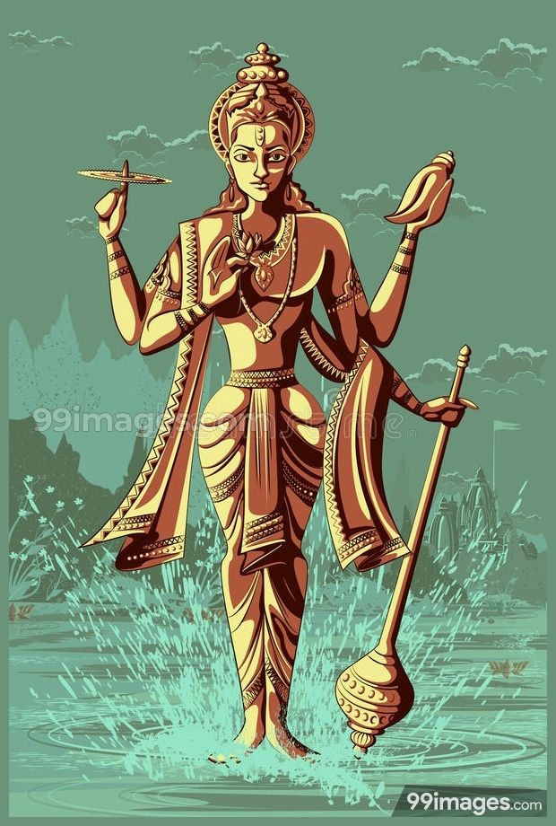Lord Vishnu Hd Images - Lord Vishnu Vector , HD Wallpaper & Backgrounds