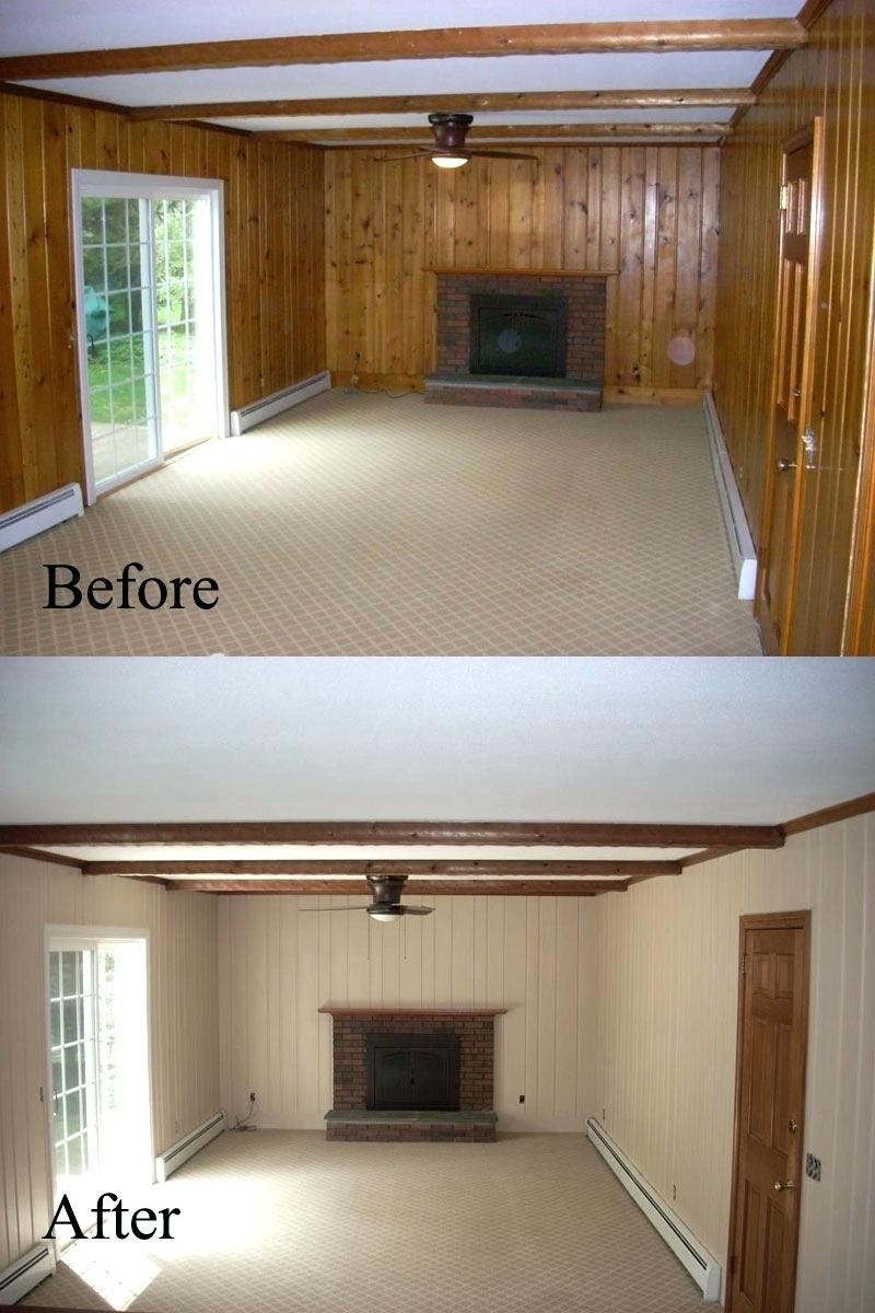 File Name Wallpaper Over Paneling Perkyseed - Painted Wood Paneling Before And After , HD Wallpaper & Backgrounds