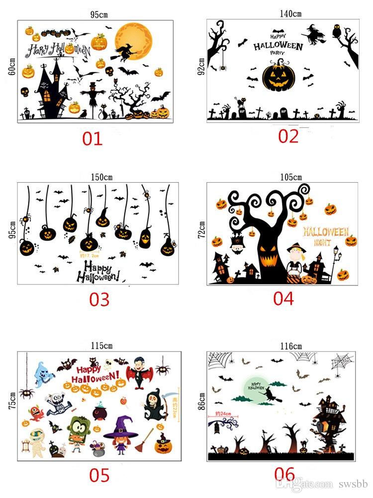 2019 Halloween Wall Stickers Bedroom Living Room Pumpkin - Cartoon , HD Wallpaper & Backgrounds