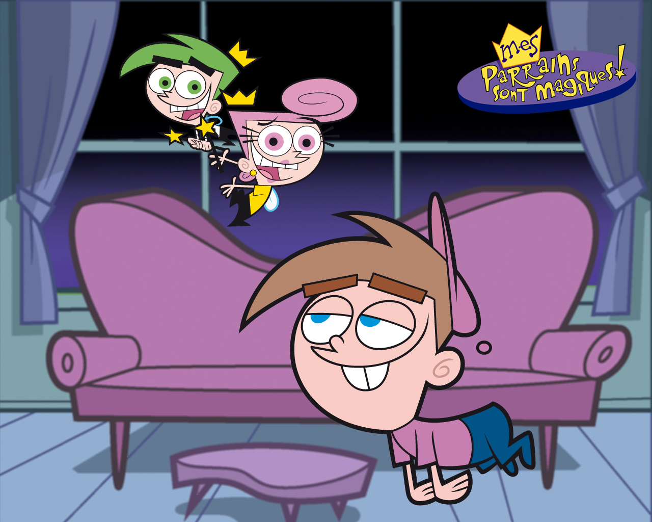 Cosmo, Wanda And Timmy - Fairly Odd Parents Living Room , HD Wallpaper & Backgrounds
