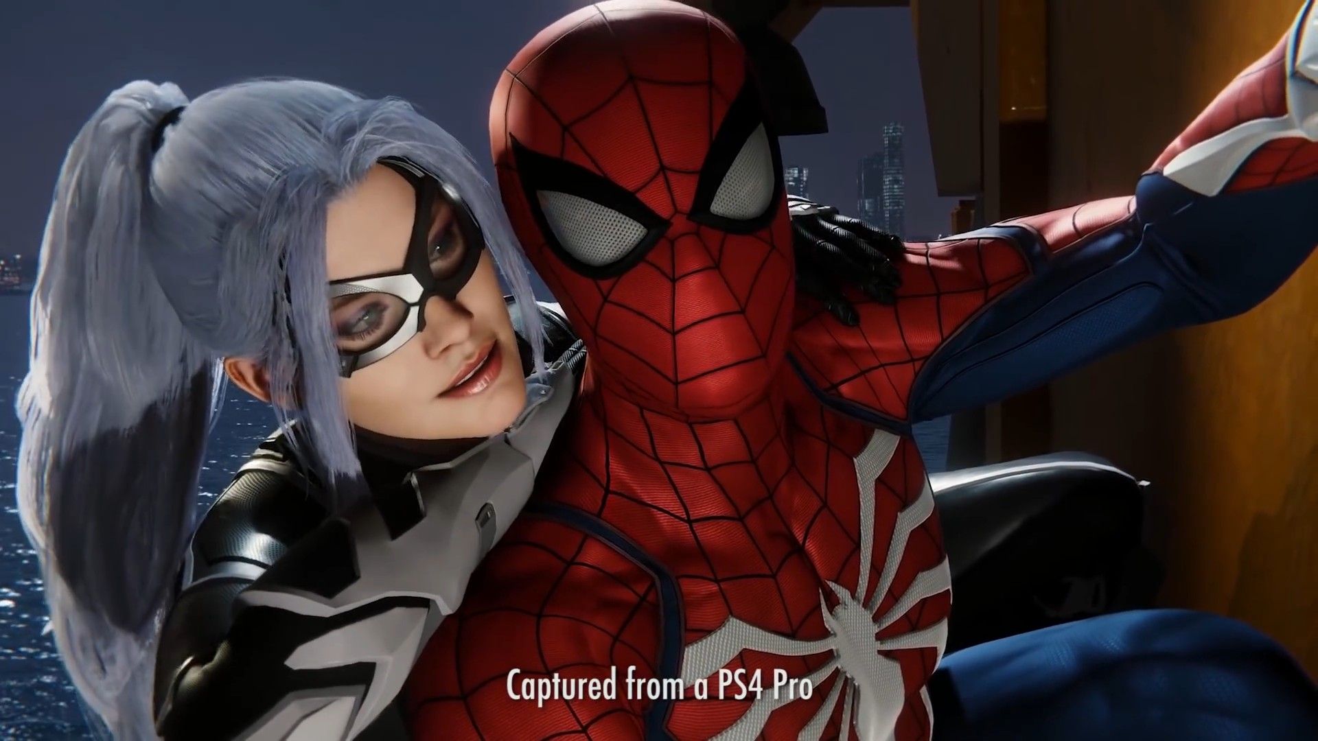 Screen Capture Of Black Cat And Spider Man From Marvel's - Spider Man Ps4 Black Cat , HD Wallpaper & Backgrounds