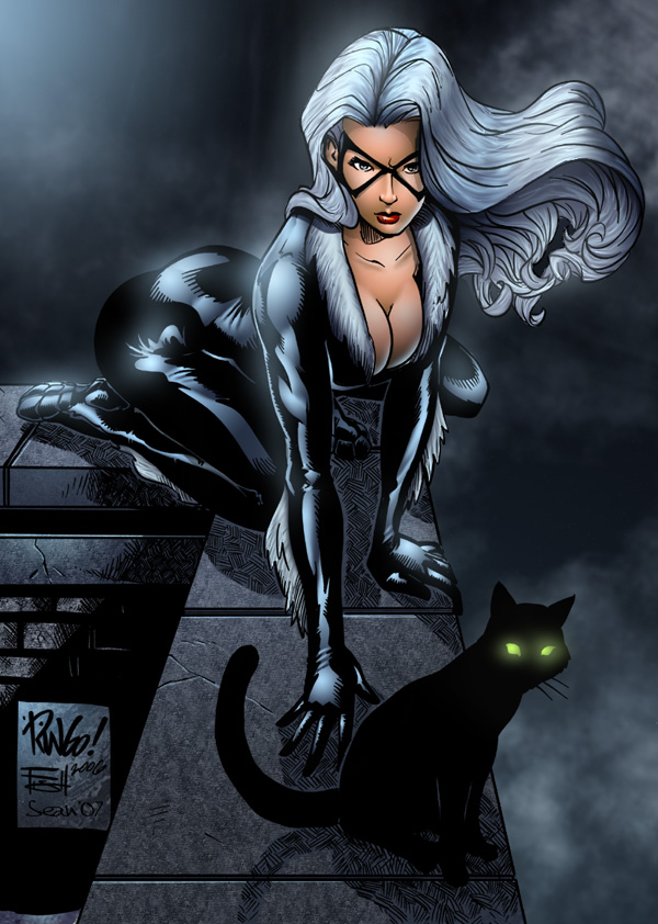 No Caption Provided - Black Cat Comic Girl , HD Wallpaper & Backgrounds