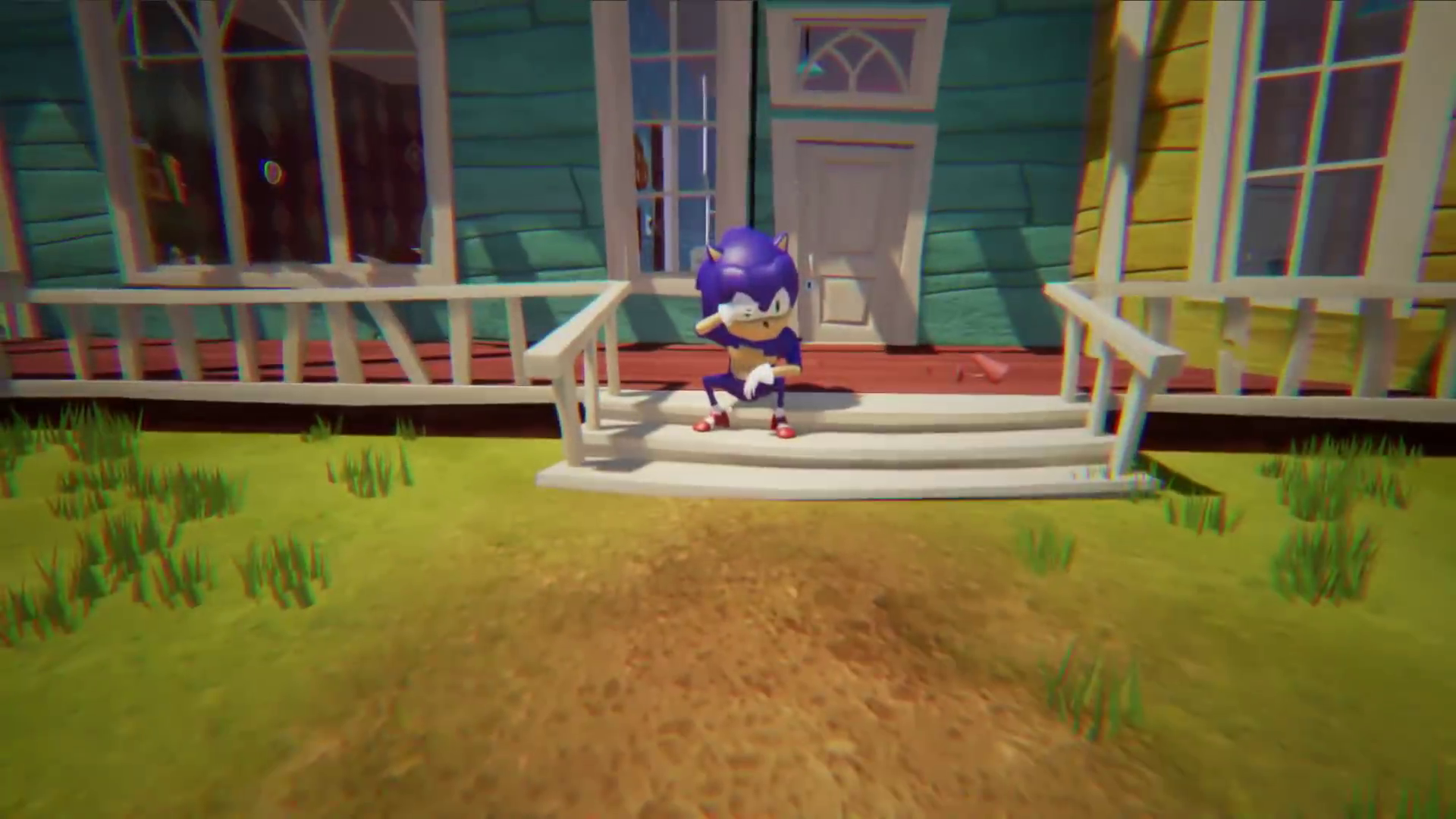 Hello Neighbor Mod Makes Sonic The Hedgehog Your Neighbor - Cartoon , HD Wallpaper & Backgrounds