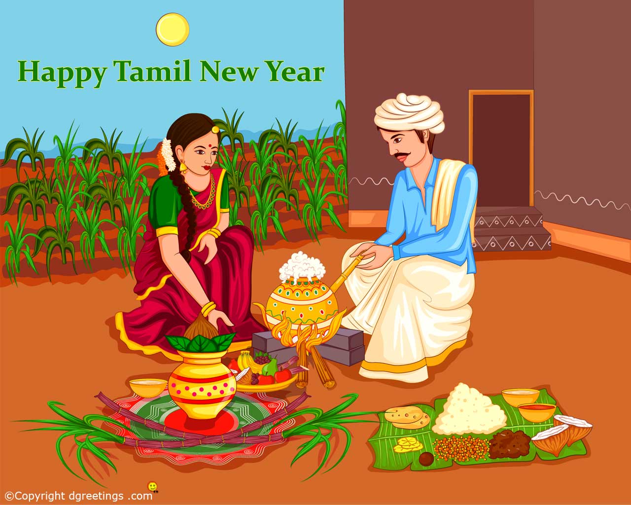Tamil New Year Wallpapers - Pongal Celebration Clipart , HD Wallpaper & Backgrounds
