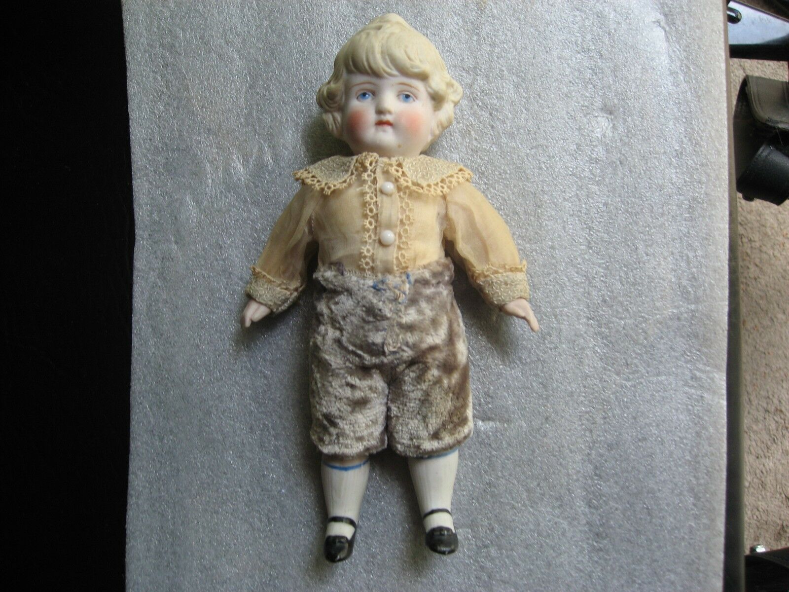 Antique German All Bisque Boy Doll Original Clothes - Figurine , HD Wallpaper & Backgrounds
