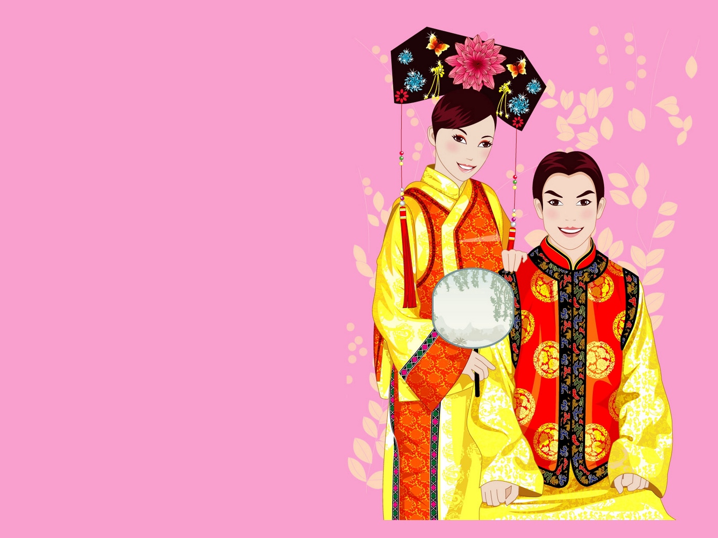 Wallpaper Boy, Girl, Kimono, Costume, Couple, China - Trang Phục Mãn Thanh , HD Wallpaper & Backgrounds
