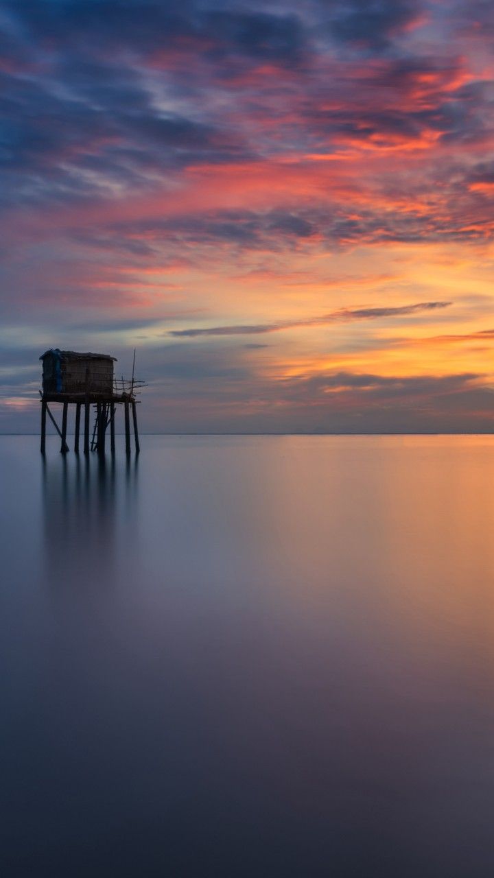 Alone In The Ocean Wallpaper - Sunset , HD Wallpaper & Backgrounds