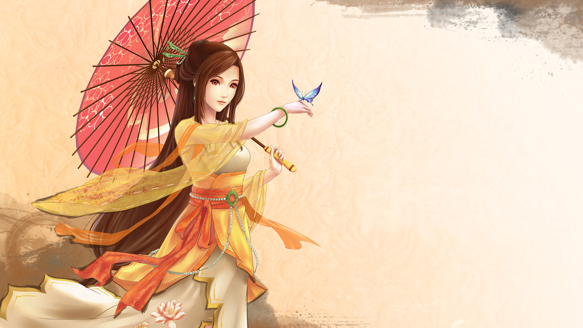 Japanese Traditional Anime Girl , HD Wallpaper & Backgrounds