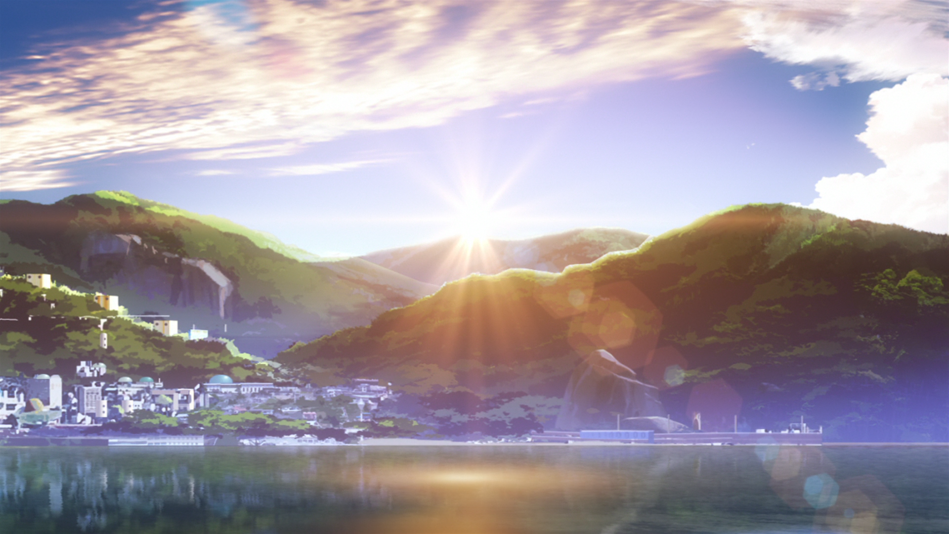 #lens Flare, #nagi No Asukara, #landscape, #anime Wallpaper - Nagi No Asukara Background , HD Wallpaper & Backgrounds