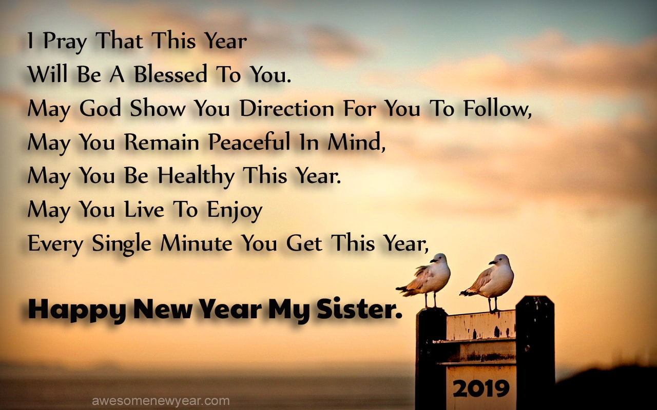 Sister Happy New Year Quotes - New Year Wishes 2018 For Sister , HD Wallpaper & Backgrounds