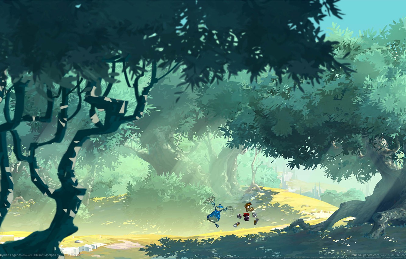 Photo Wallpaper Road, Forest, Trees, The Game, Game - Rayman Background , HD Wallpaper & Backgrounds