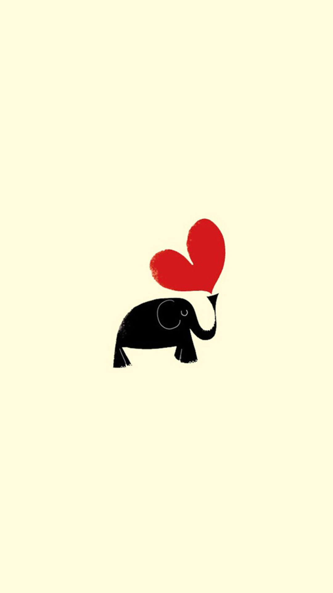 Lovely Sweet Heart Elephant Iphone 6 Wallpaper - Cartoon Elephant , HD Wallpaper & Backgrounds