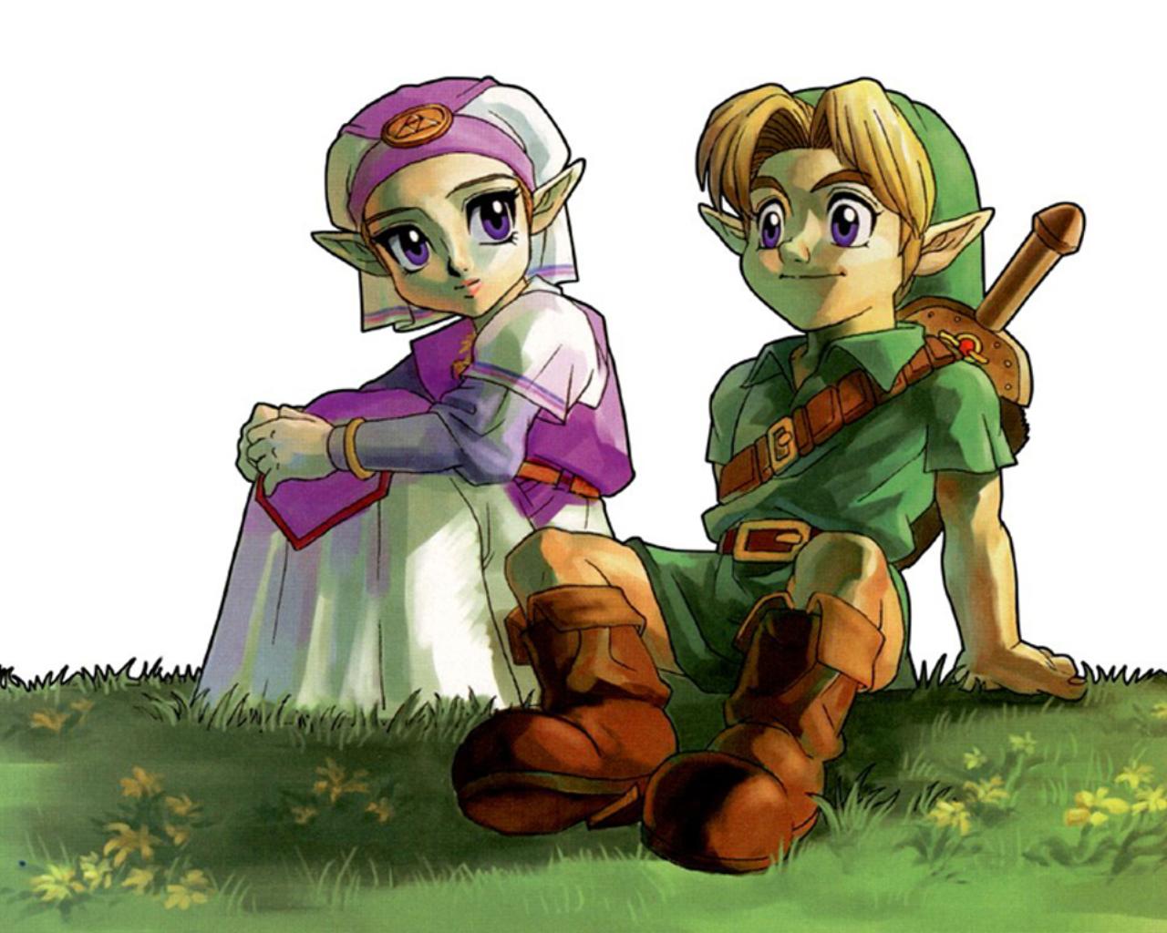 Link And Zelda Standard Wallpaper - Link And Zelda Ocarina Of Time , HD Wallpaper & Backgrounds